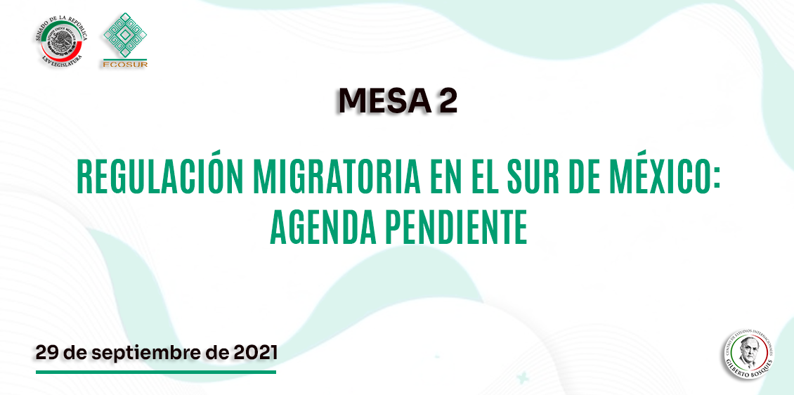 Mesa 2. Regulación migratoria en el sur de México: Agenda Pendiente