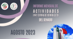 Informe Mensual de la Actividad Internacional del Senado - agosto 2023