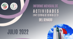 Informe Mensual de la Actividad Internacional del Senado - Julio 2022
