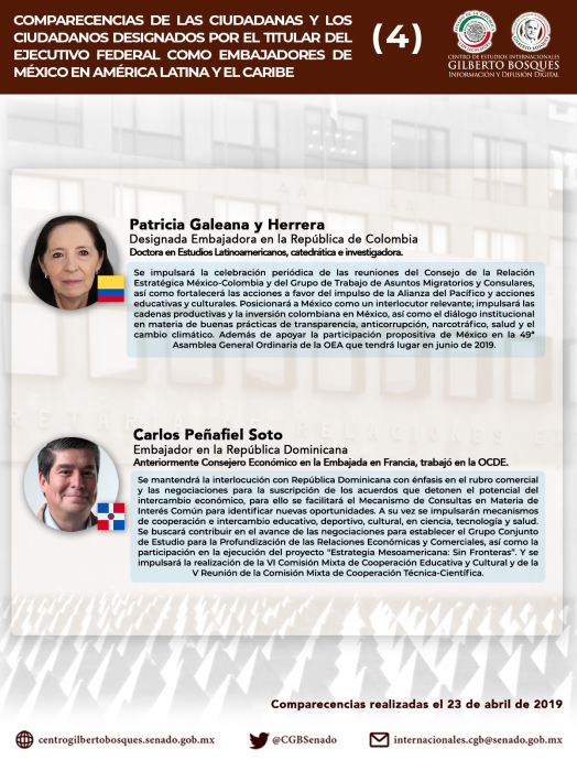 Comparecencias de las ciudadanas y los ciudadanos designados por el titular del Ejecutivo Federal como Embajadores del México ante América Latina y el Caribe (4)